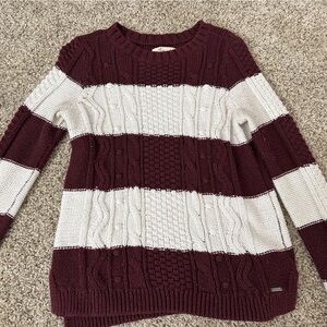 Hollister Maroon stripe sweater size small
